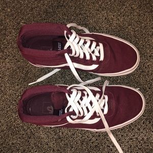 Burgundy High Top Lace Up Vans